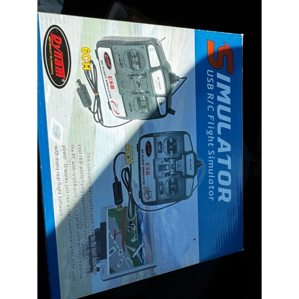 Dynam Black 6 Ch Computer USB Controller RC Left Throttle Game Flight Simulator - Picture 4 of 5